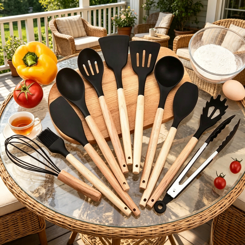 Black Silicone Kitchen Tools 1 - Kitchen Appliances Set บทวิจารณ์และราคา
