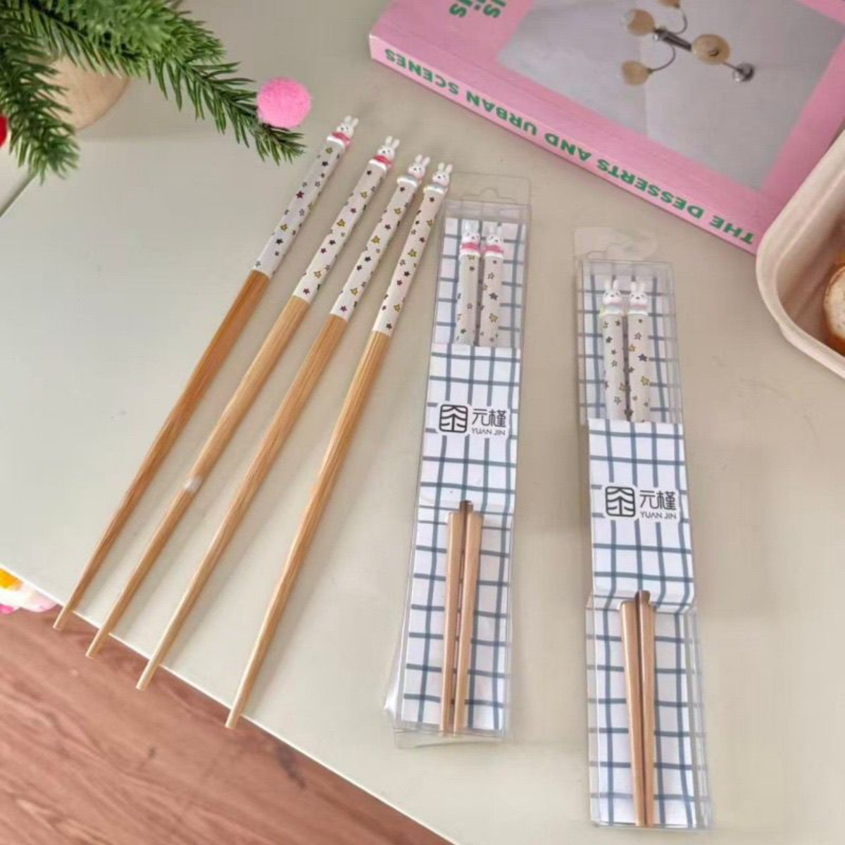 Kawaii Miffy Rabbit Chopsticks - Kitchen Appliances Set บทวิจารณ์และราคา