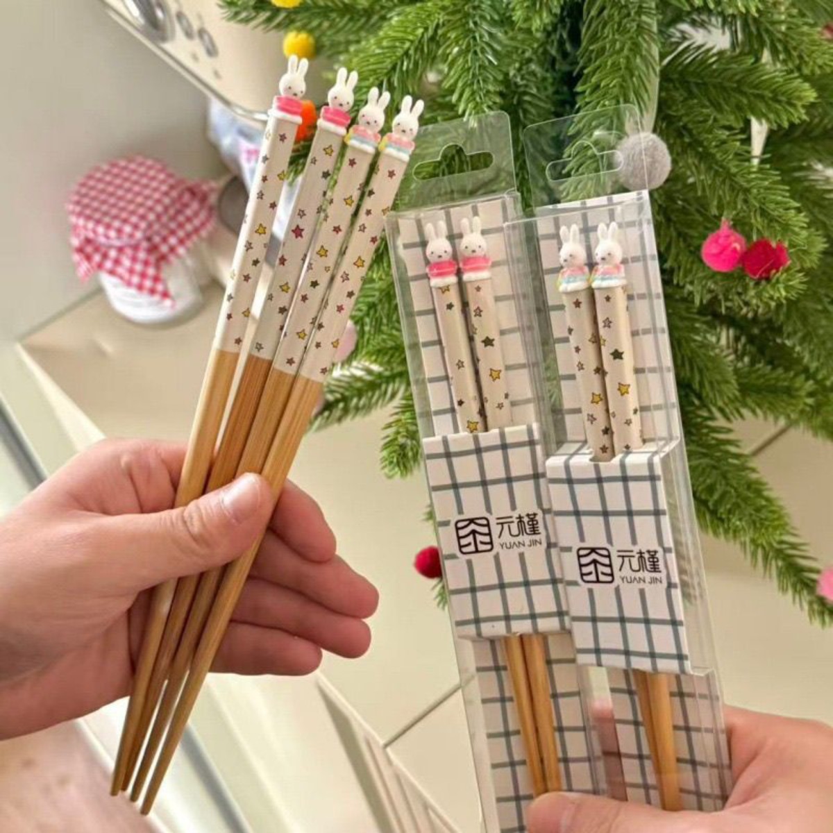 Kawaii Miffy Rabbit Chopsticks - Kitchen Appliances Set บทวิจารณ์และราคา